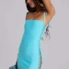 Minivestido «Idol» tipo vendaje en turquesa