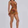 Minivestido sin espalda Hina con ribetes de abalorios
