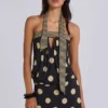 Minivestido sin tirantes Lola con estampado de lunares y rayas