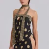 Minivestido sin tirantes Lola con estampado de lunares y rayas