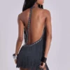 Minivestido «Vadra» con flecos y espalda descubierta