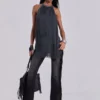 Minivestido «Vadra» con flecos y espalda descubierta
