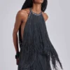 Minivestido «Vadra» con flecos y espalda descubierta
