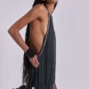 Minivestido «Vadra» con flecos y espalda descubierta