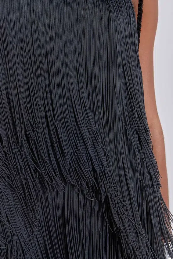 Minivestido «Vadra» con flecos y espalda descubierta