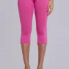 Pantalón capri de jersey con tachuelas «Quinn» en rosa