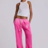 Pantalón jogger holgado de corte acampanado Cleo en rosa