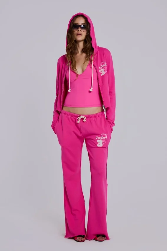 Pantalón jogger holgado de corte acampanado Cleo en rosa