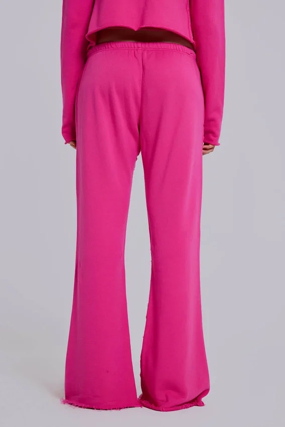 Pantalón jogger holgado de corte acampanado Cleo en rosa