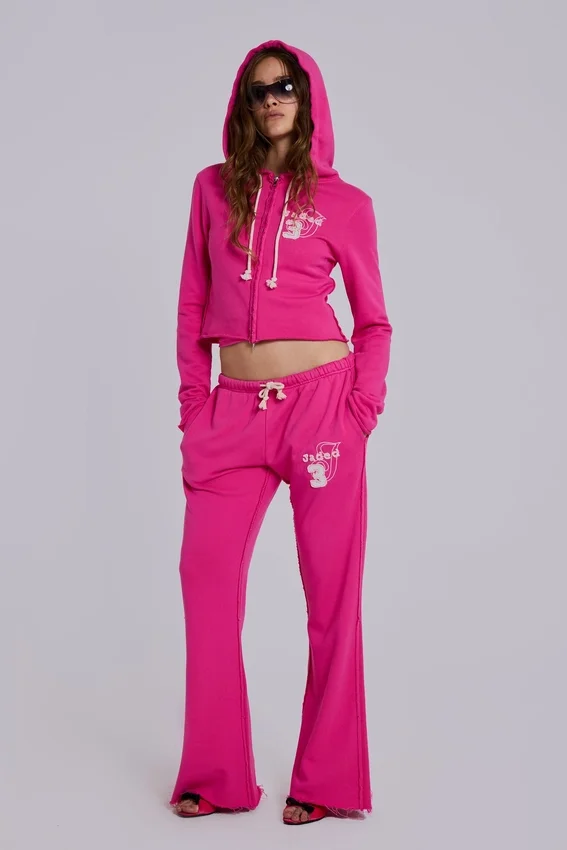 Pantalón jogger holgado de corte acampanado Cleo en rosa