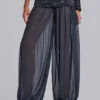 Pantalones abullonados con solapa y tachuelas «Pelagia»