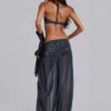 Pantalones abullonados con solapa y tachuelas «Pelagia»