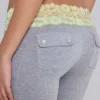 Pantalones bootcut de jersey con encaje Cassia