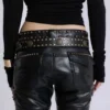 Pantalones bootcut «Drift» con tachuelas en negro carbón