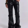 Pantalones bootcut «Drift» con tachuelas en negro carbón