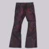 Pantalones bootcut «Drift» de imitación de piel con tachuelas en color burdeos