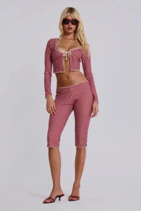 Pantalones capri de baño a cuadros de Freda