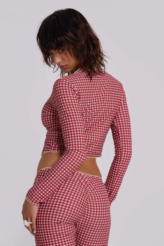 Pantalones capri de baño a cuadros de Freda