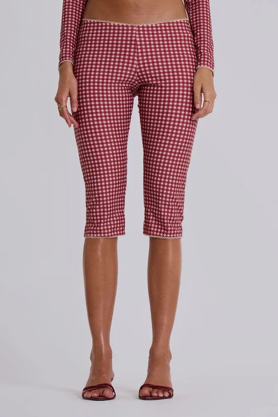 Pantalones capri de baño a cuadros de Freda