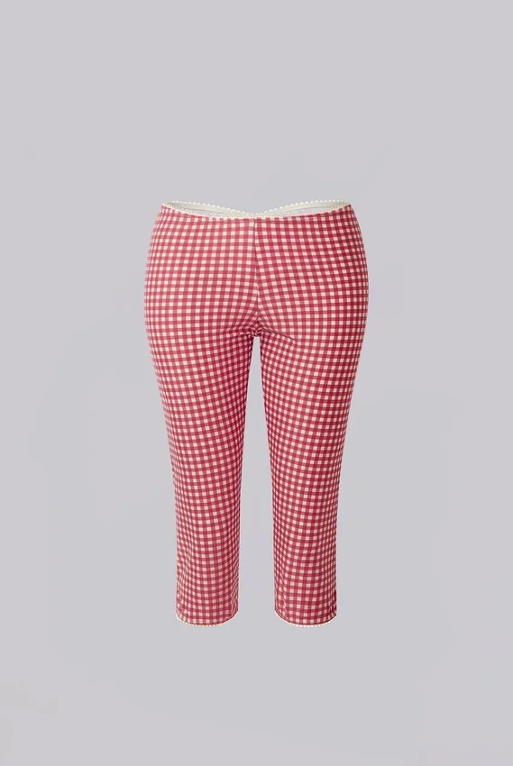 Pantalones capri de baño a cuadros de Freda