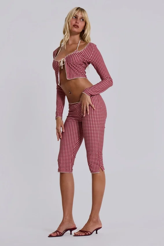 Pantalones capri de baño a cuadros de Freda