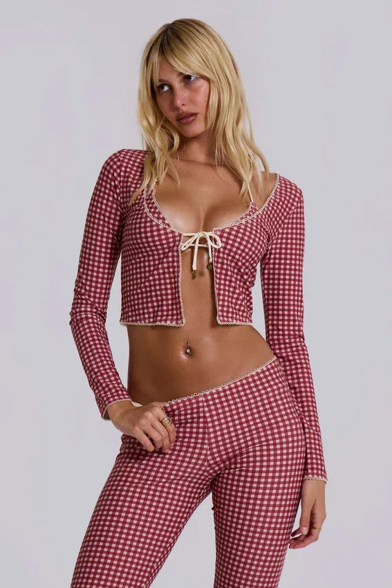 Pantalones capri de baño a cuadros de Freda