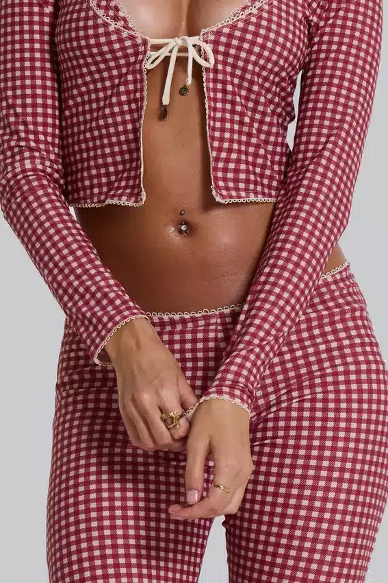 Pantalones capri de baño a cuadros de Freda