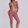 Pantalones capri de baño a cuadros de Freda