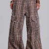 Pantalones cargo Cadet a cuadros marrones
