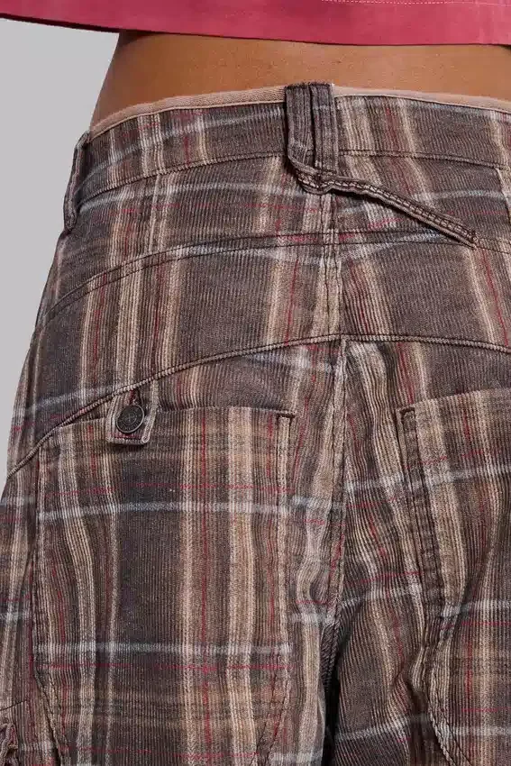 Pantalones cargo Cadet a cuadros marrones