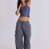 Pantalones cargo «Parachute» en gris vintage