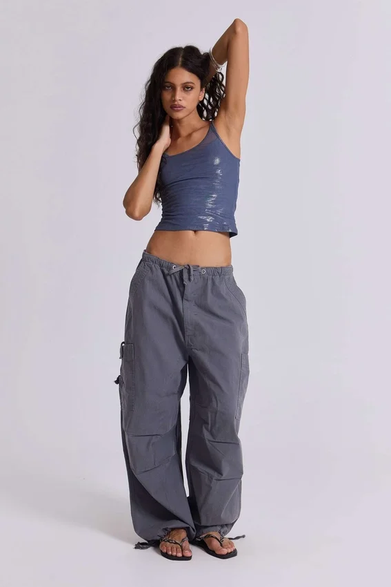 Pantalones cargo «Parachute» en gris vintage