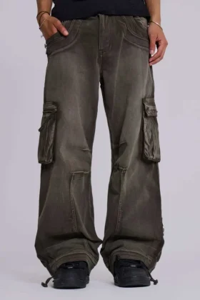 Pantalones cargo «Trooper» de color caqui desgastado
