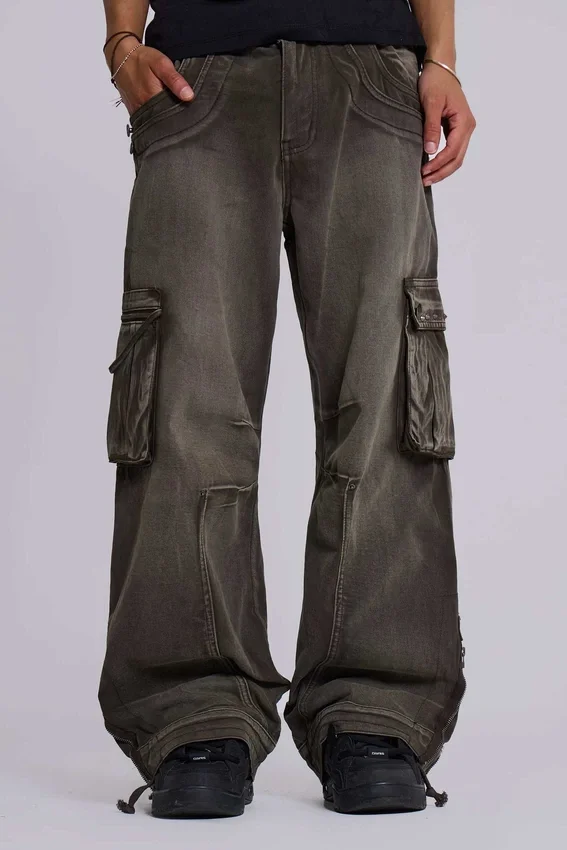 Pantalones cargo «Trooper» de color caqui desgastado
