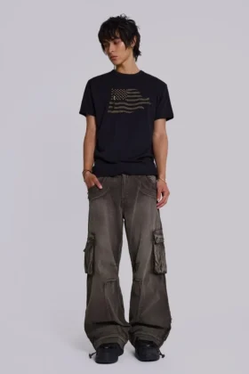 Pantalones cargo «Trooper» de color caqui desgastado