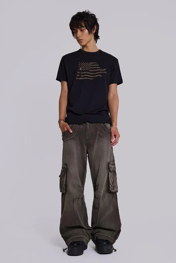 Pantalones cargo «Trooper» de color caqui desgastado