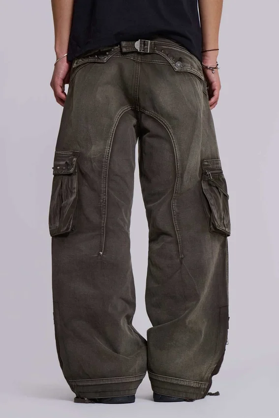 Pantalones cargo «Trooper» de color caqui desgastado