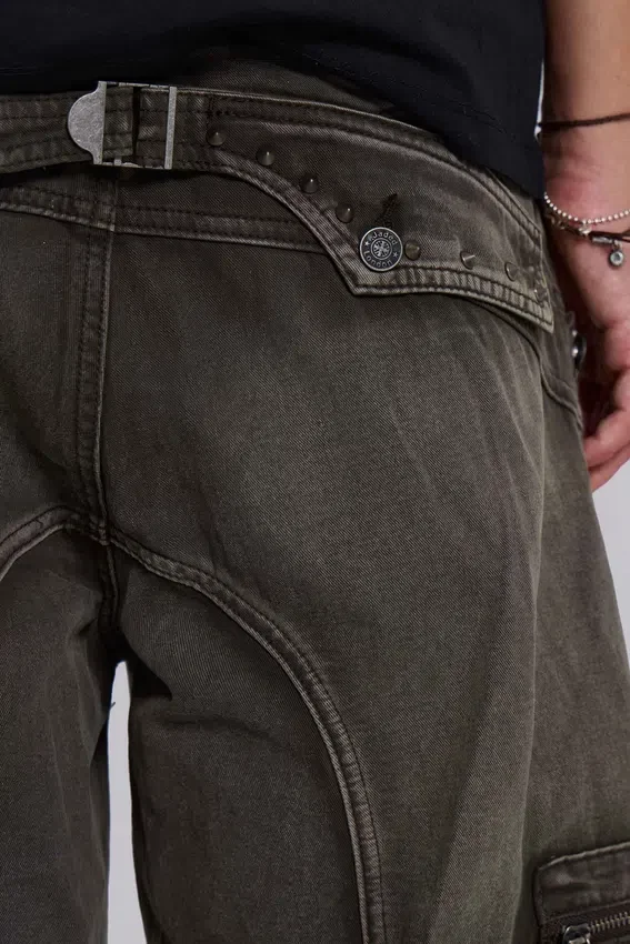 Pantalones cargo «Trooper» de color caqui desgastado