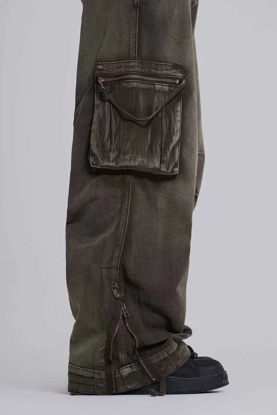 Pantalones cargo «Trooper» de color caqui desgastado