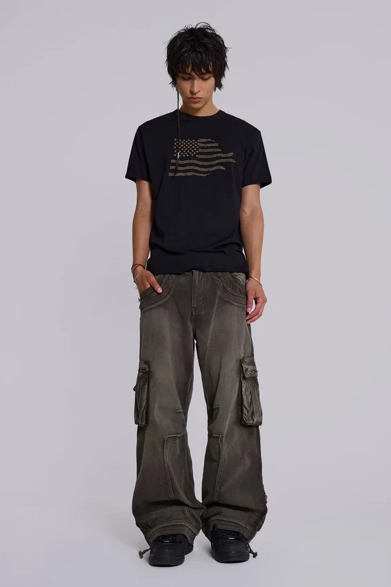 Pantalones cargo «Trooper» de color caqui desgastado
