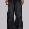 Pantalones cargo «Trooper» negros descoloridos por el sol