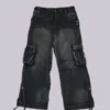 Pantalones cargo «Trooper» negros descoloridos por el sol