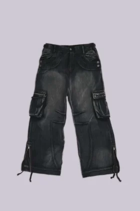 Pantalones cargo «Trooper» negros descoloridos por el sol