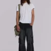 Pantalones cargo «Trooper» negros descoloridos por el sol