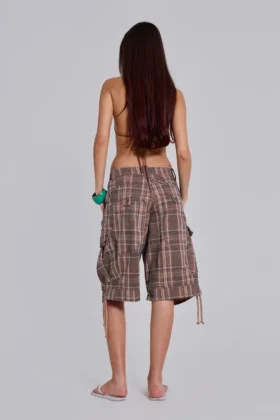 Pantalones cortos «Cadet» a cuadros marrones