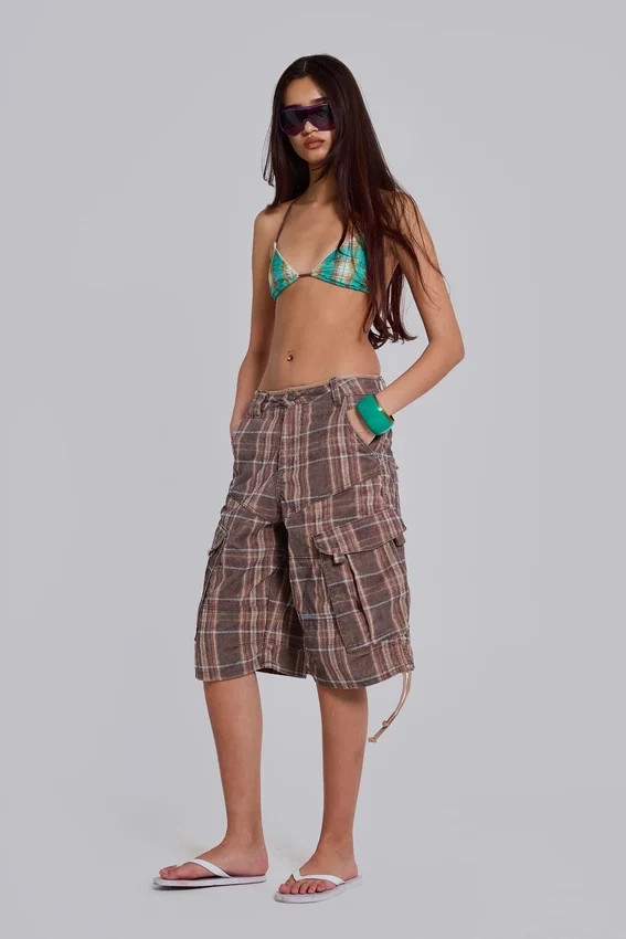 Pantalones cortos «Cadet» a cuadros marrones