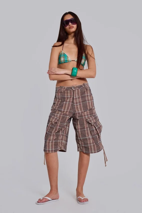 Pantalones cortos «Cadet» a cuadros marrones