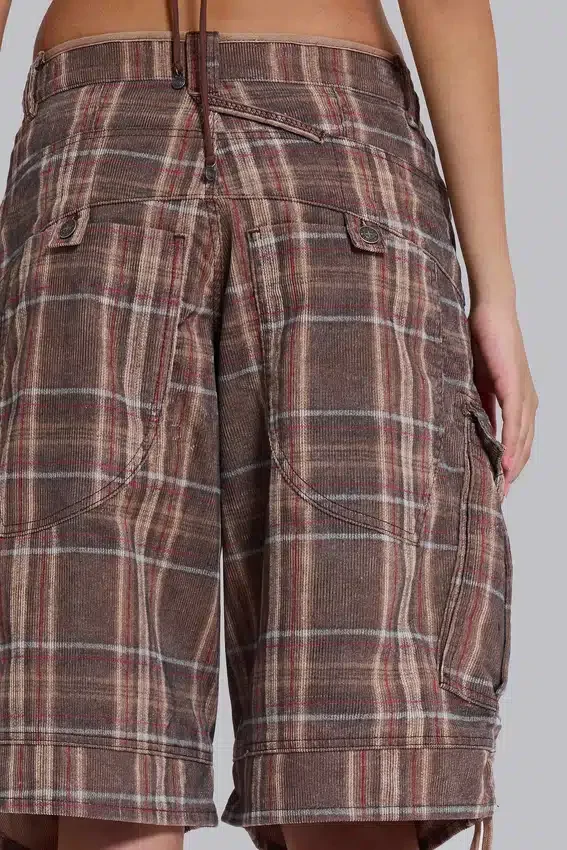 Pantalones cortos «Cadet» a cuadros marrones