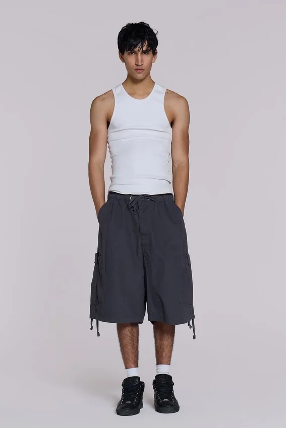 Pantalones cortos cargo «Vintage Grey Parachute»