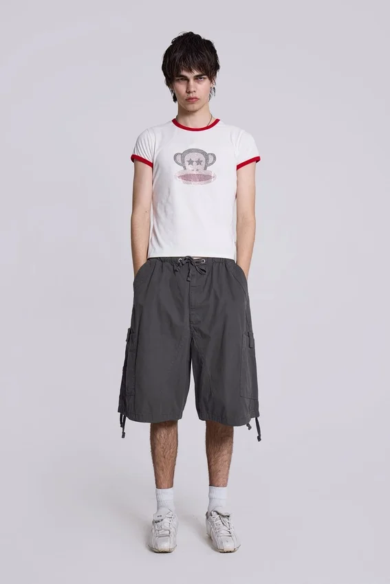 Pantalones cortos cargo «Vintage Grey Parachute»